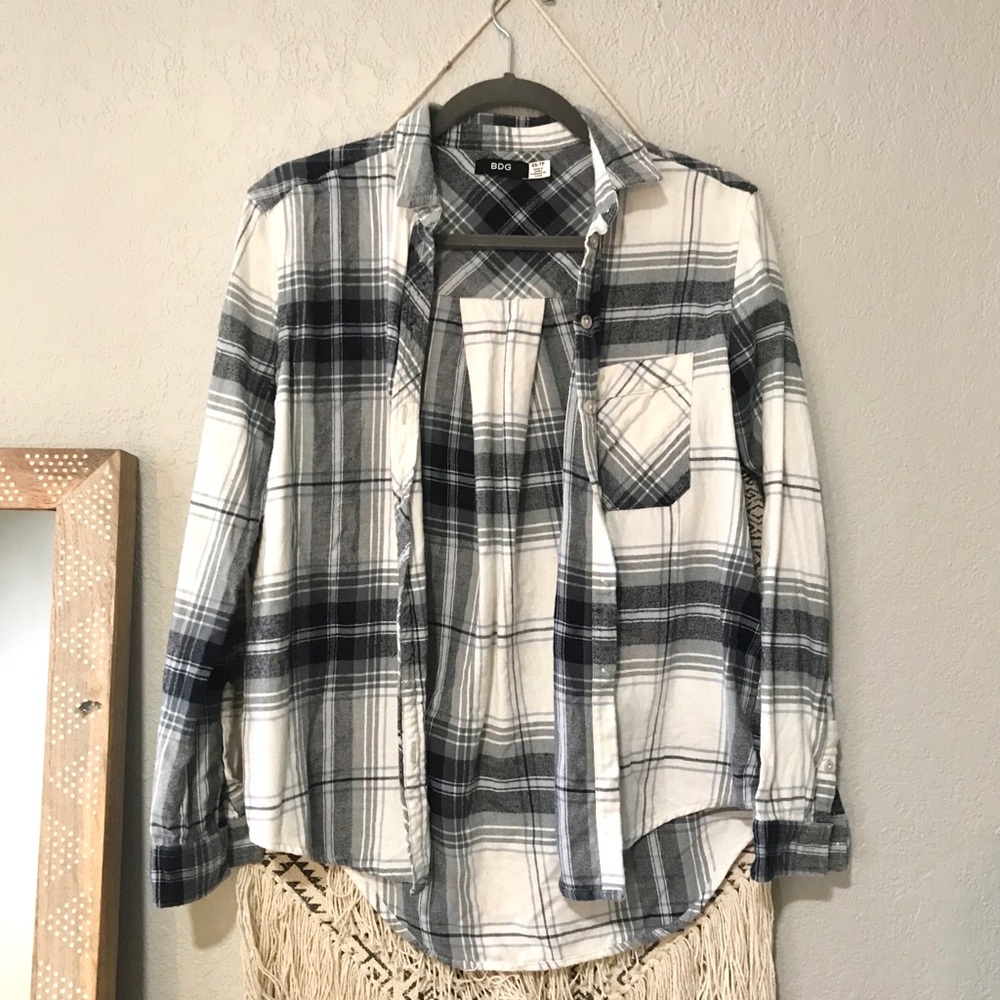 Blue and White Checkered Flannel